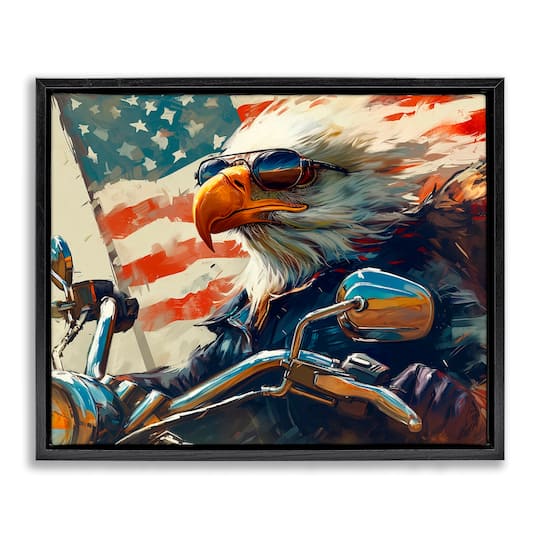 Stupell Industries Patriotic Bald Eagle Floater Framed Art